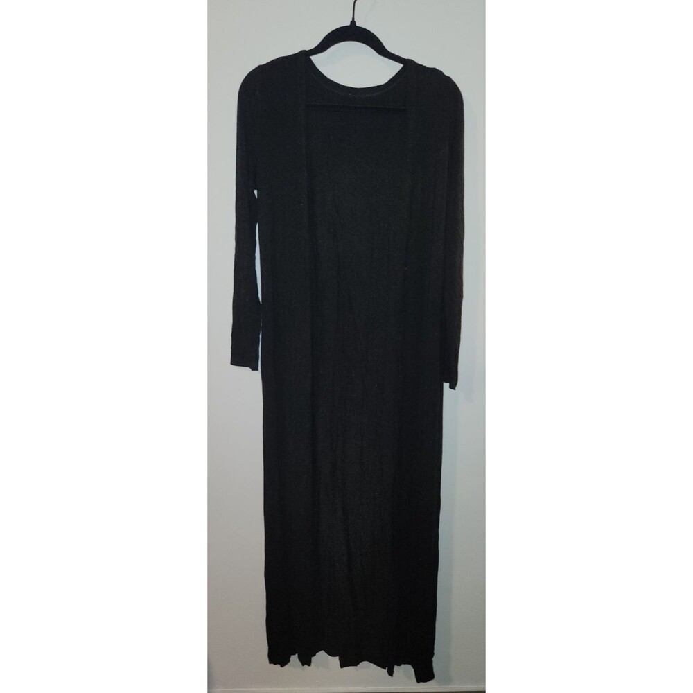 Shein Womens S Black Long Sleeve Cardigan Open Front Duster Layering Top Soft